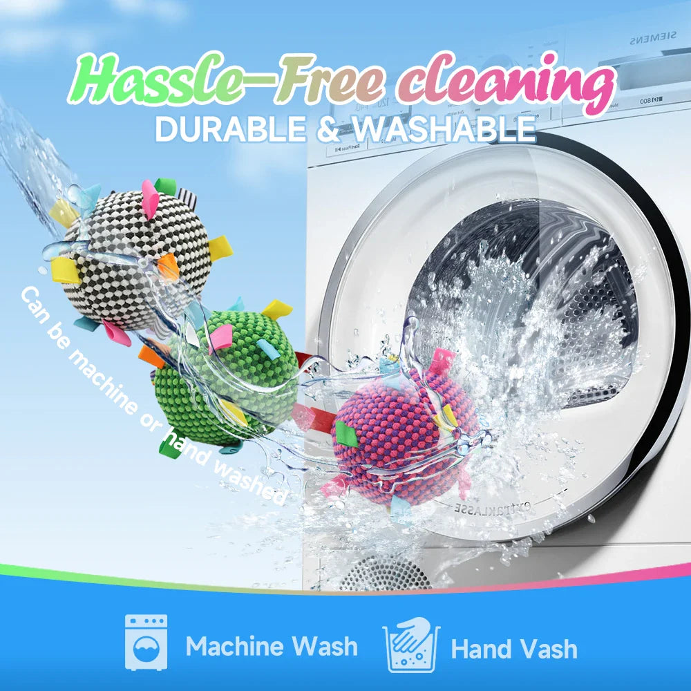 Interactive Ball Dog Toy Suitable for  Chewing Training, Stress Relief, Bite Sound Resistance, Plush tug-of-war Toy three color