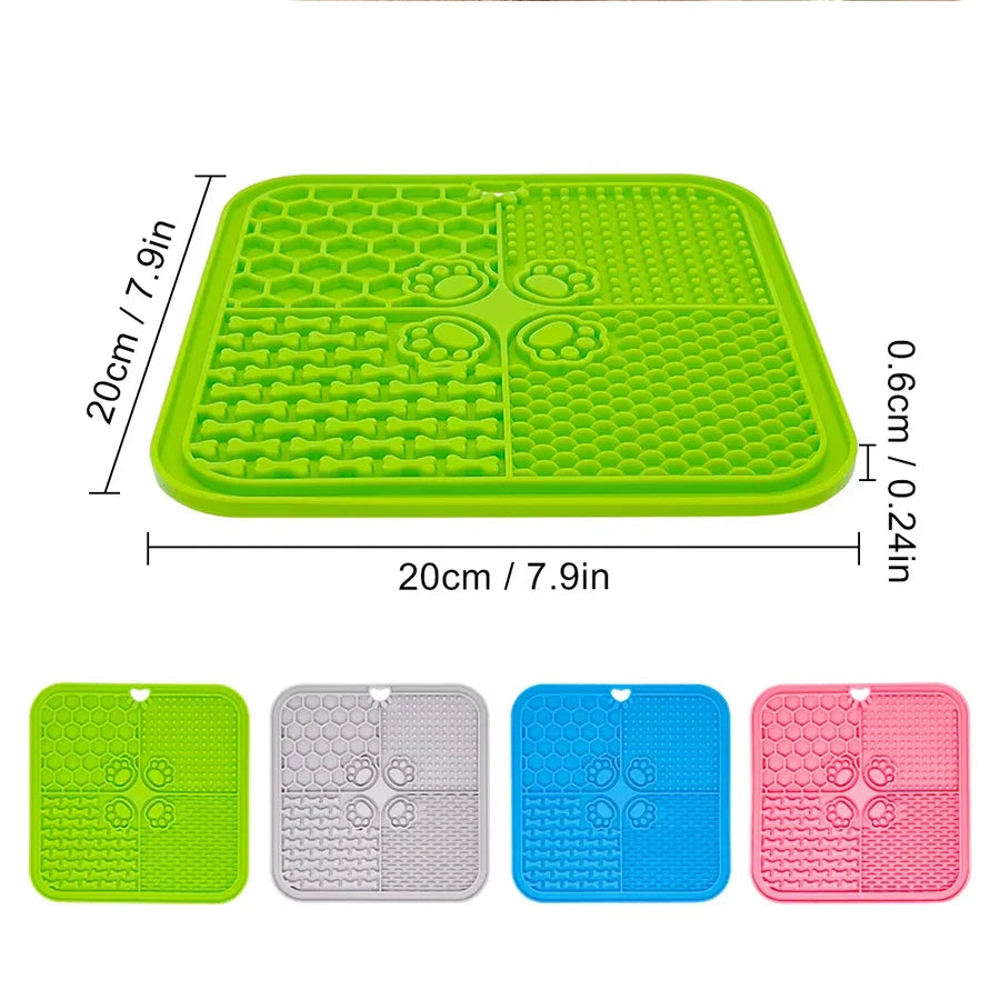 11 Colors Pet Slow Feeding Mat With Spatula Silicone Suction Cup Dog Cat Licking Mat Increase Eating Fun Slow Feeding