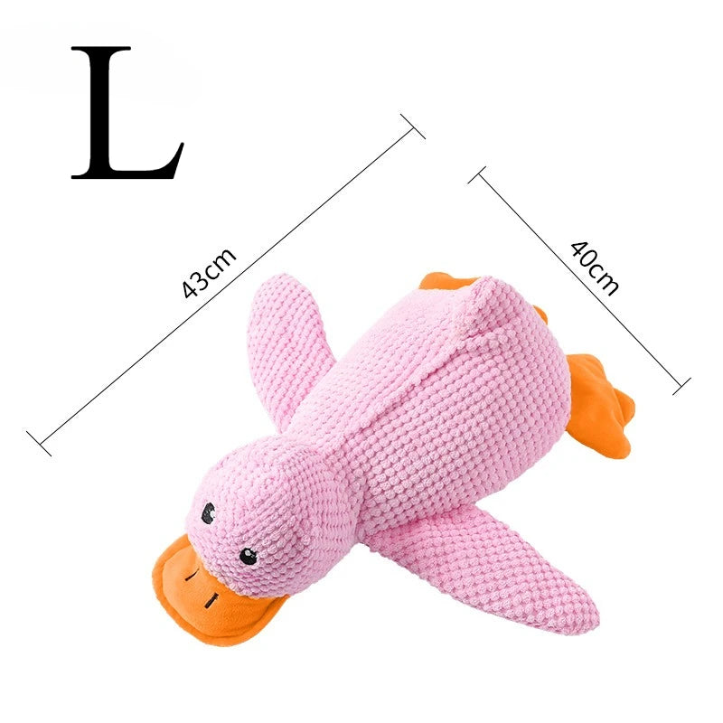 Plush Companion Sleeping Duck Dog Toys for Small Large Dogs Bite Resistant Teeth Grinding Sound Relief Duck Sound Toy