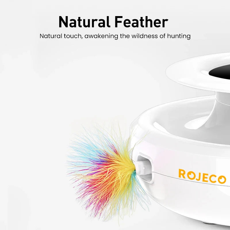 ROJECO 2-in-1 Automatic Feather Ball Cat Toy - view 6