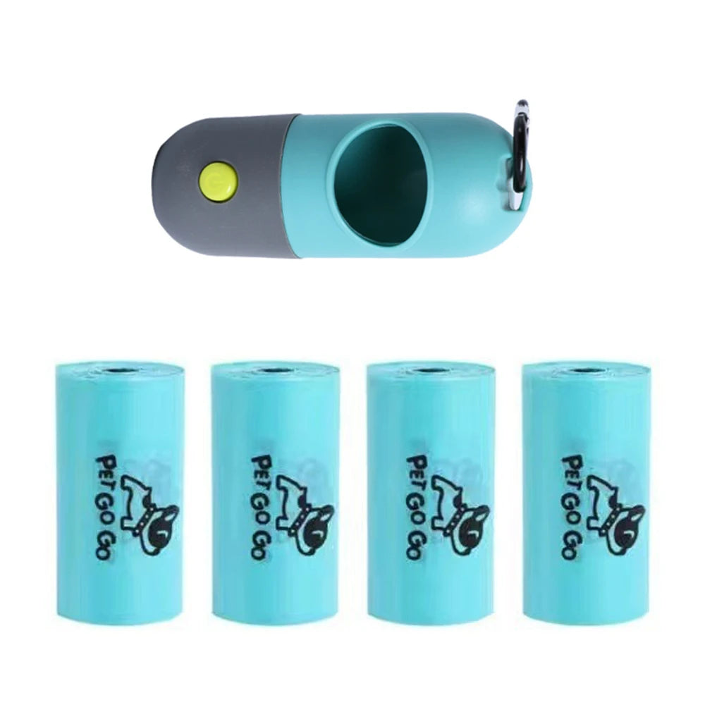 Dog Poop Bag Dispenser with LED Light & Hanging Hook
