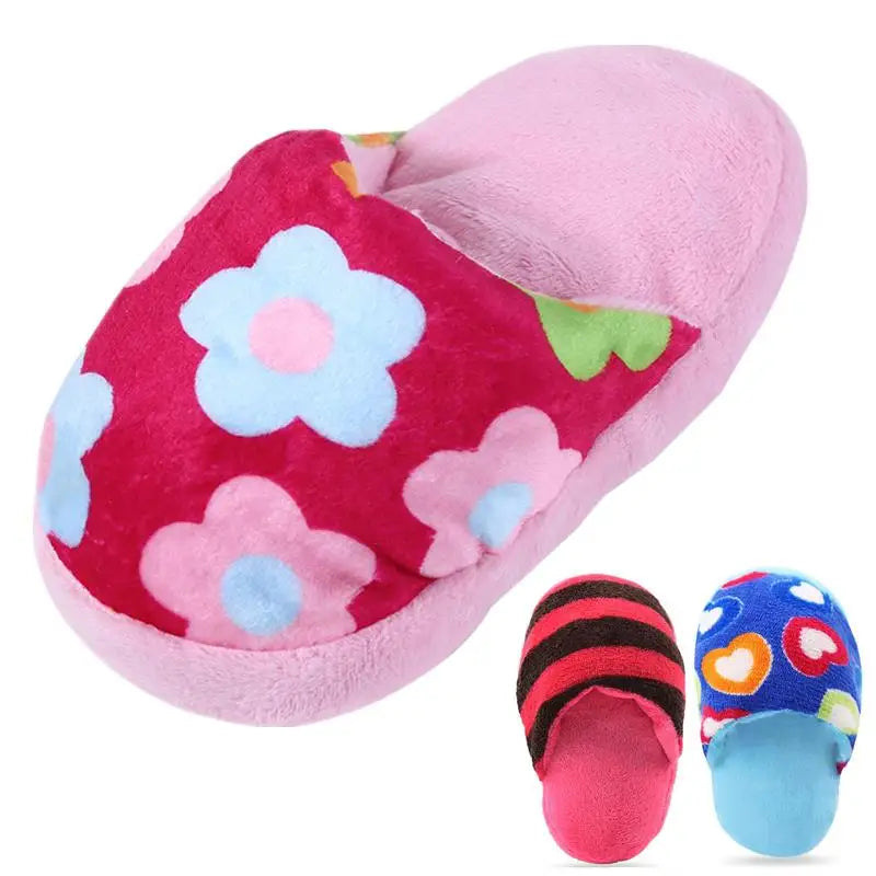 Squeaky Plush Slipper Toy for Dogs