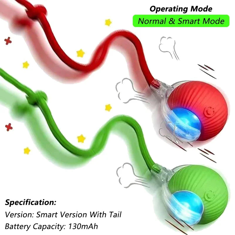 Rechargeable Smart Rolling Ball Cat Toy with Tail - view 16