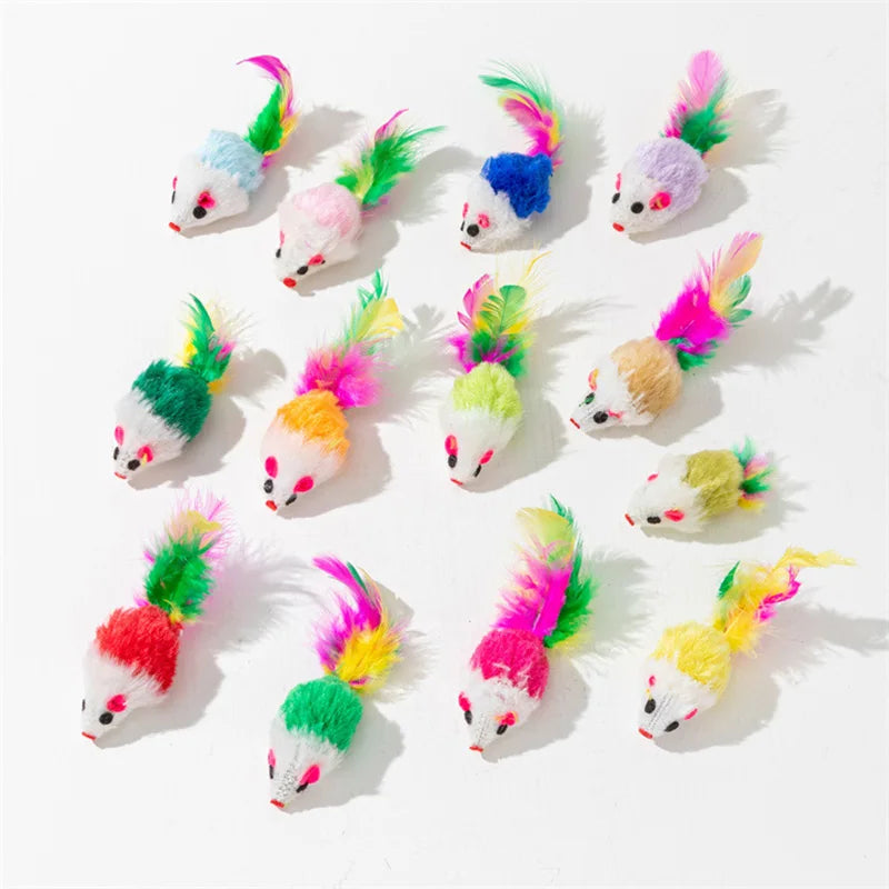 Rainbow Feather Mouse Cat Toy