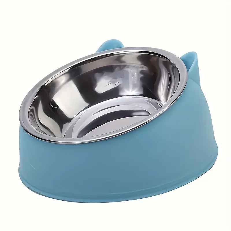 Elevated Tilted Stainless Steel Cat Bowl with Ear Stand - view 10