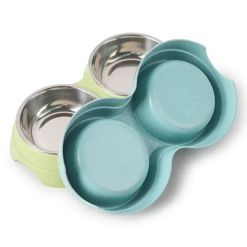 Stainless Steel Double Bowl Feeder for Dogs and Cats - view 4