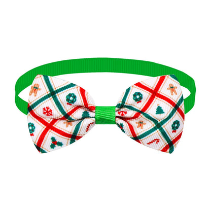 20/40PCS Christmas Dog Bowties Classical Plaid Adjustable Dog Bow Ties Puppy Winter Pet Grooming Accessories For Dogs and Cats