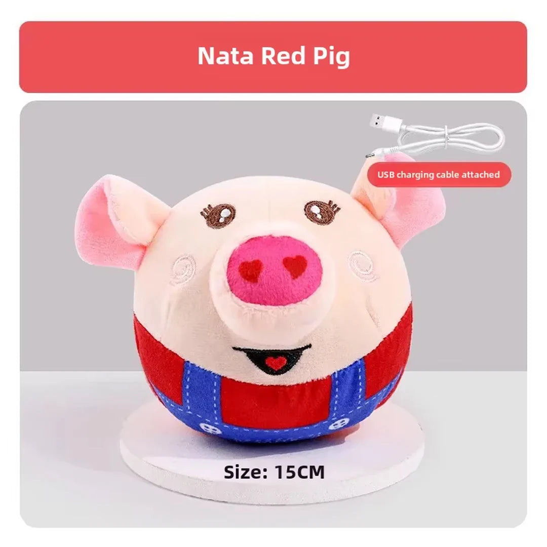 Rechargeable Jumping Plush Piggy Ball Dog Toy - view 8