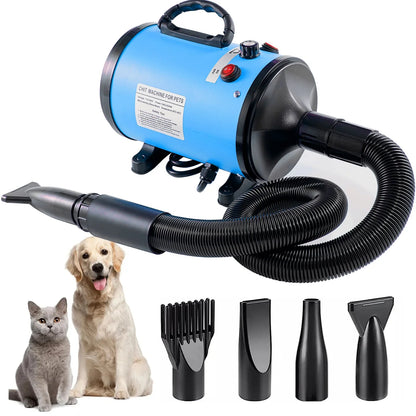 2800W Hair Dryer for Dogs Pet Grooming Blower Warm Wind Secador Fast Silent Pet Dryer Drying Machine Stepless Speed Regulation