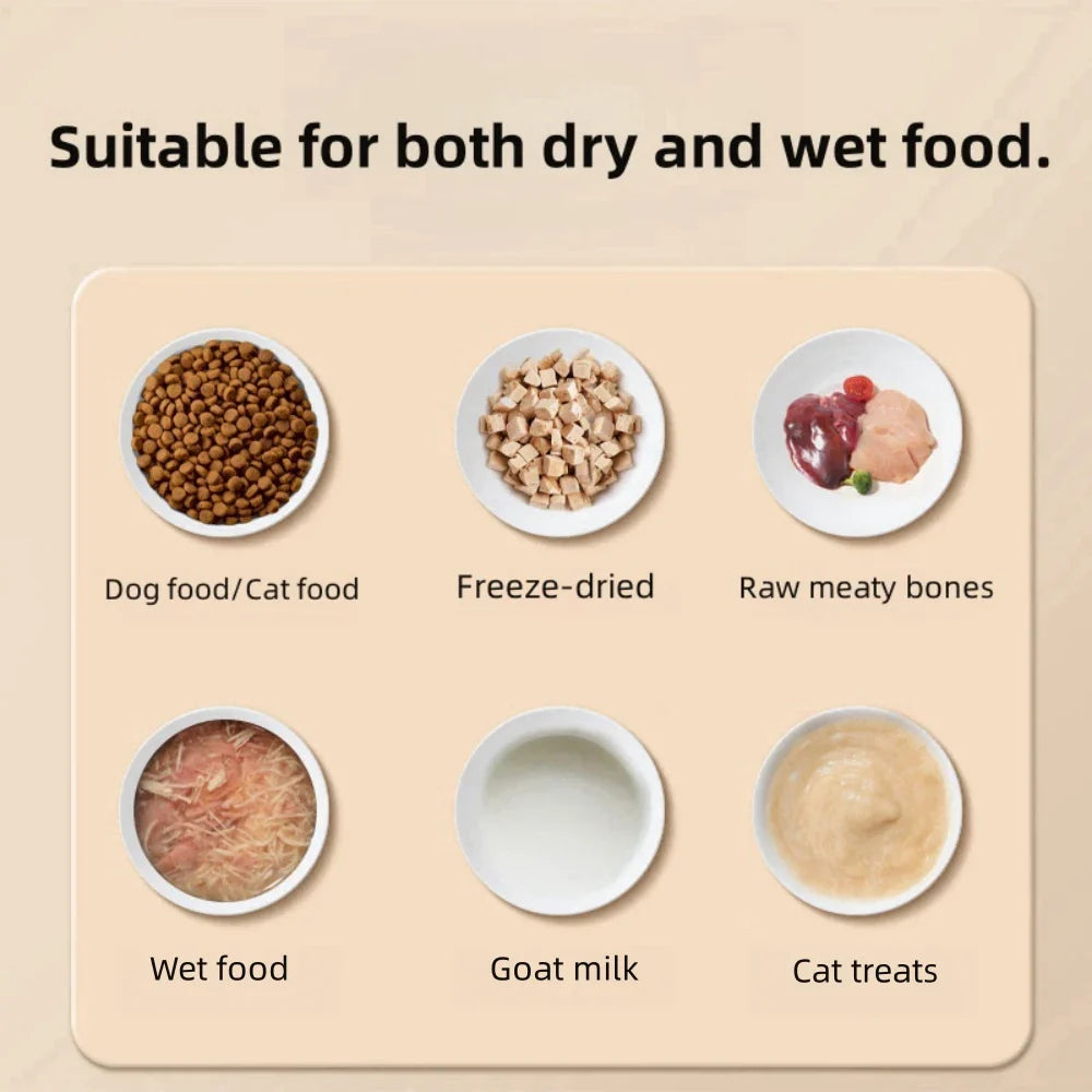 Pet Automatic Feeder Timed Quantification Separate Bowls for Dry Wet Feeding Easy to Clean Short-distance Travel Home Use