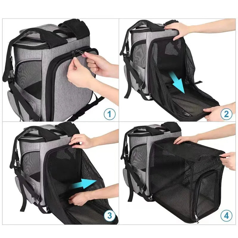 Expandable Breathable Cat Carrier Backpack - view 3