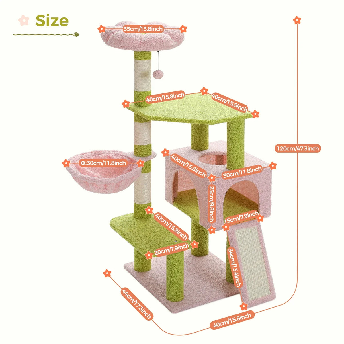 Flower Cat Tree with Sisal Scratching Posts - view 3