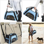 Foldable Mesh Pet Carrier Shoulder Bag for Cats and Dogs - view 5