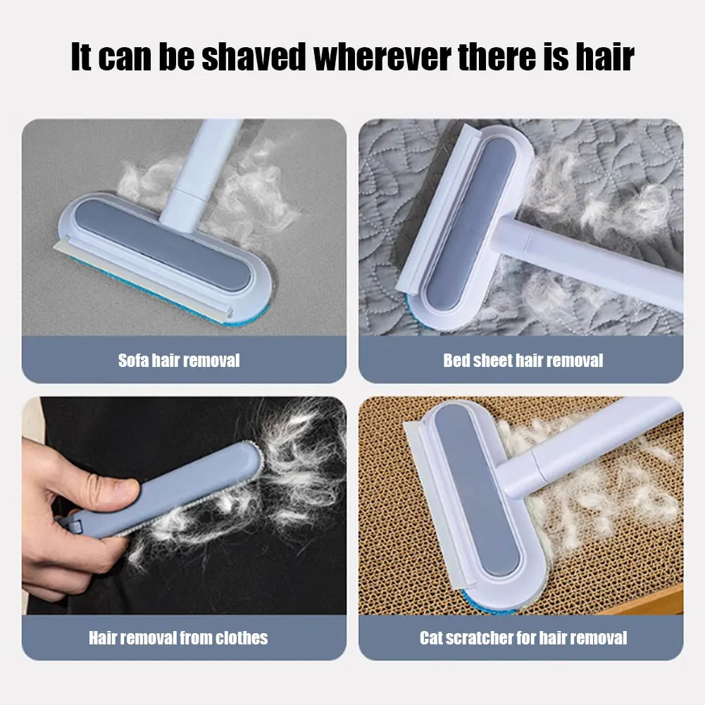 3-in-1 Long-Handle Pet Hair Remover Brush for Cat and Dog Fur - view 3