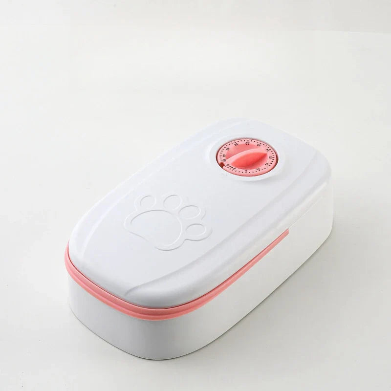 Pet Automatic Feeder Timed Quantification Separate Bowls for Dry Wet Feeding Easy to Clean Short-distance Travel Home Use