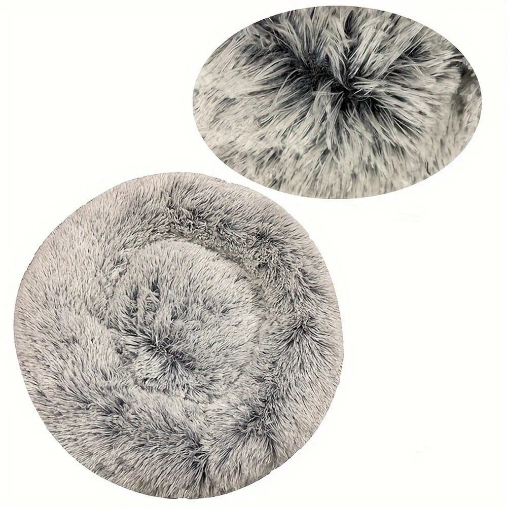 Washable Round Plush Basket Bed for Dogs and Cats - view 18