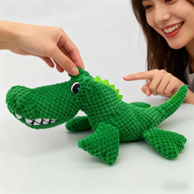 Large Squeaky Plush Crocodile Dog Toy - view 5