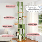 Floor-to-Ceiling Cat Tree with Hammock and Scratching Posts - view 2