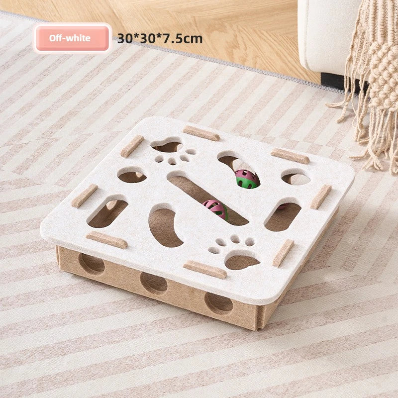 Interactive Cat Puzzle Box with Bell Balls