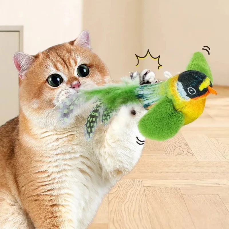 Sound-Sensing Chirping Bird Cat Toy with Catnip - view 2