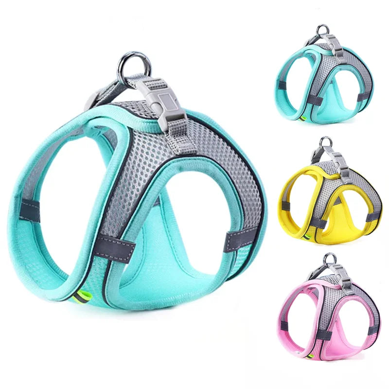 Reflective Breathable Harness Vest and Leash for Cats and Dogs