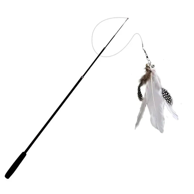 Telescopic Feather Wand Cat Toy, 1.8m