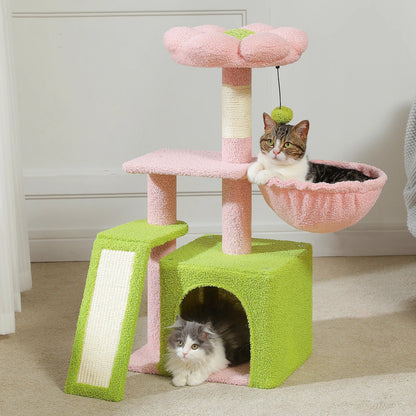 Small Cat Tree Cat Tower with Natural Sisal Scratching Post,Spacious Top Perch,Privite Cat Condo Perfect for Indoor Cats,Cat Toy
