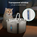 ZYFeeder Stainless Steel Cat Water Fountain, 2.2L