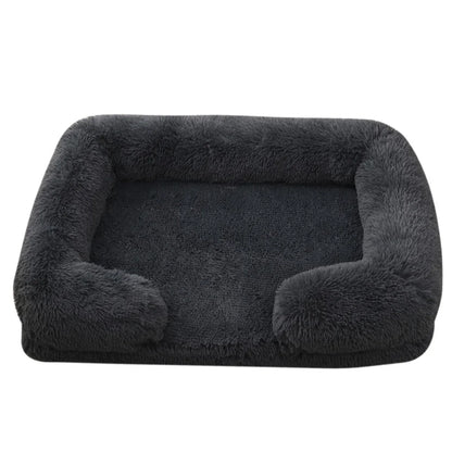 Square Dog Bed Plush Pet Bed Winter Thickened Pad House for Dogs Bed Cat Sofa for Flyffy Dogs Sleeping Bed Sofa Removable Mat