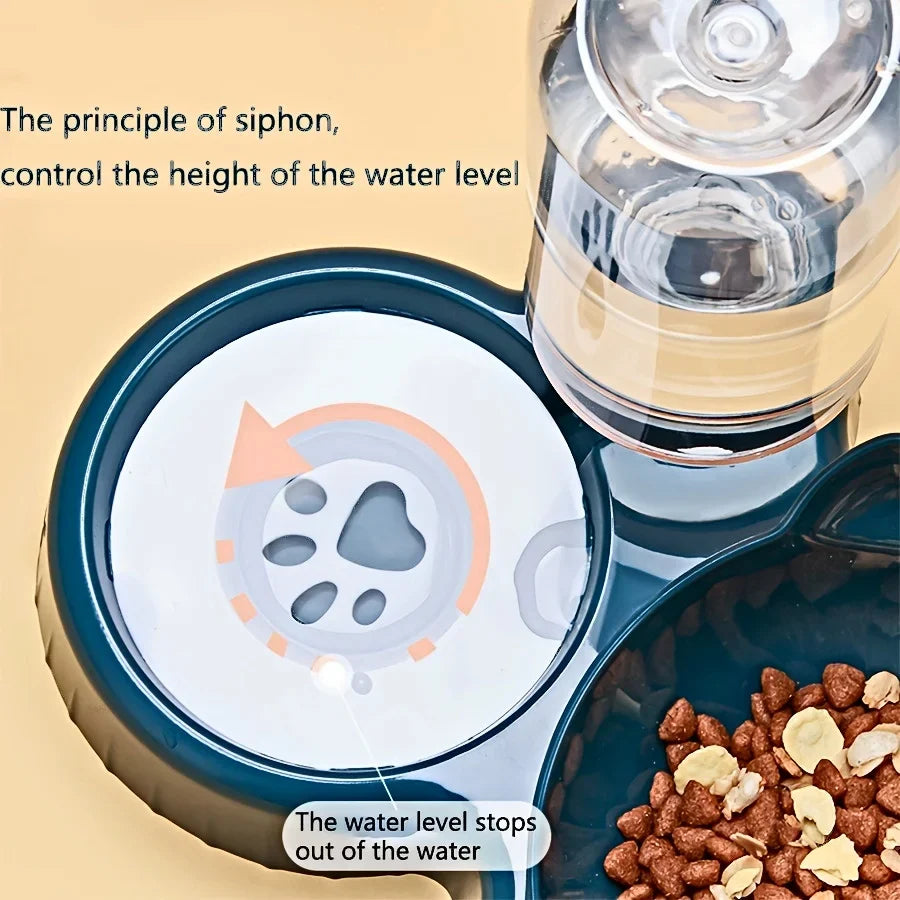 3-in-1 Tilted Cat Food Bowl Set with Gravity Water Feeder - view 5