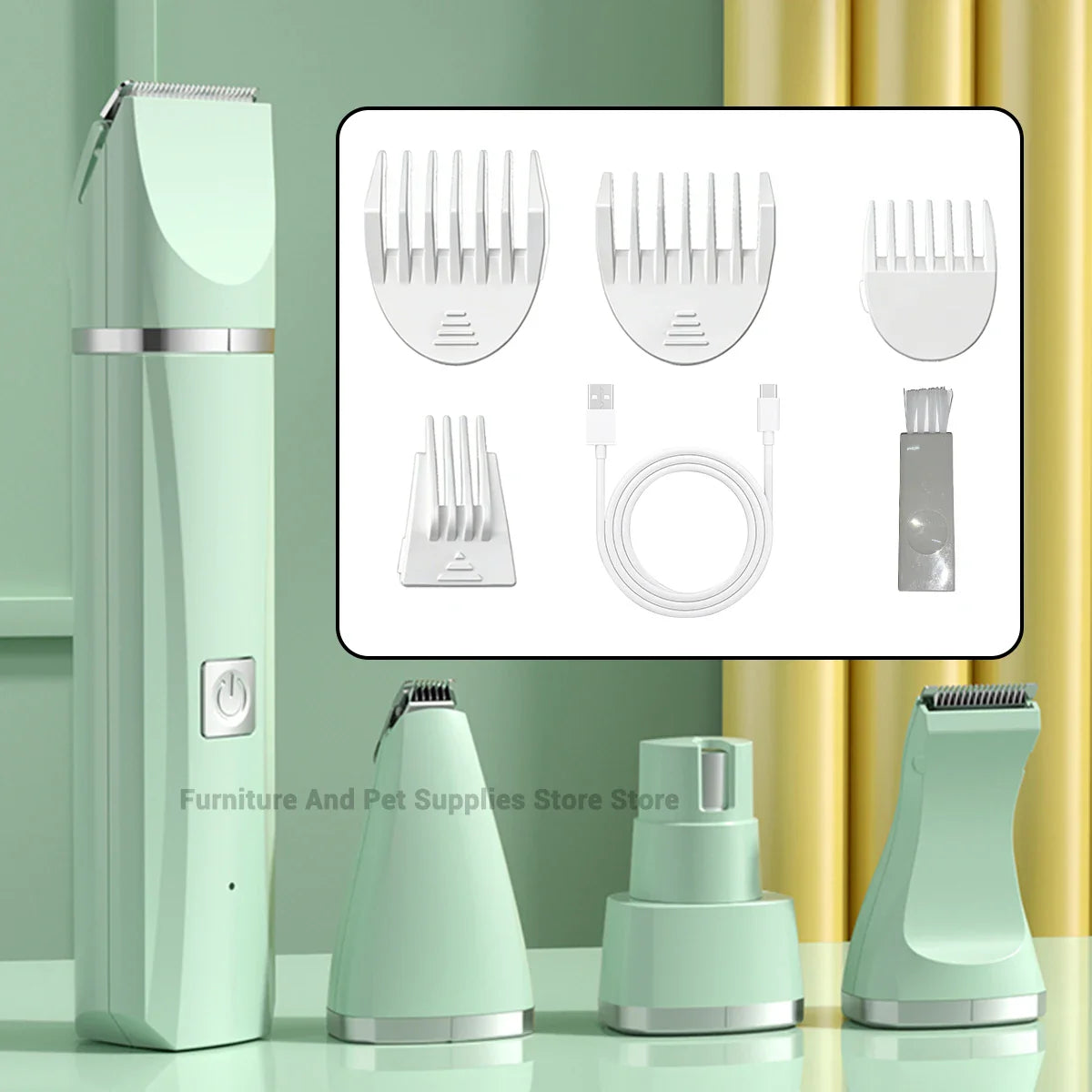 4-in-1 Rechargeable Grooming Clipper Set for Dogs and Cats - view 7