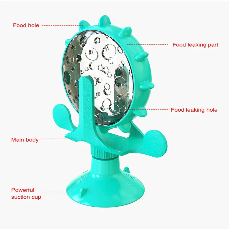 Rotating Treat Wheel Slow Feeder Toy for Cats and Small Dogs - view 3