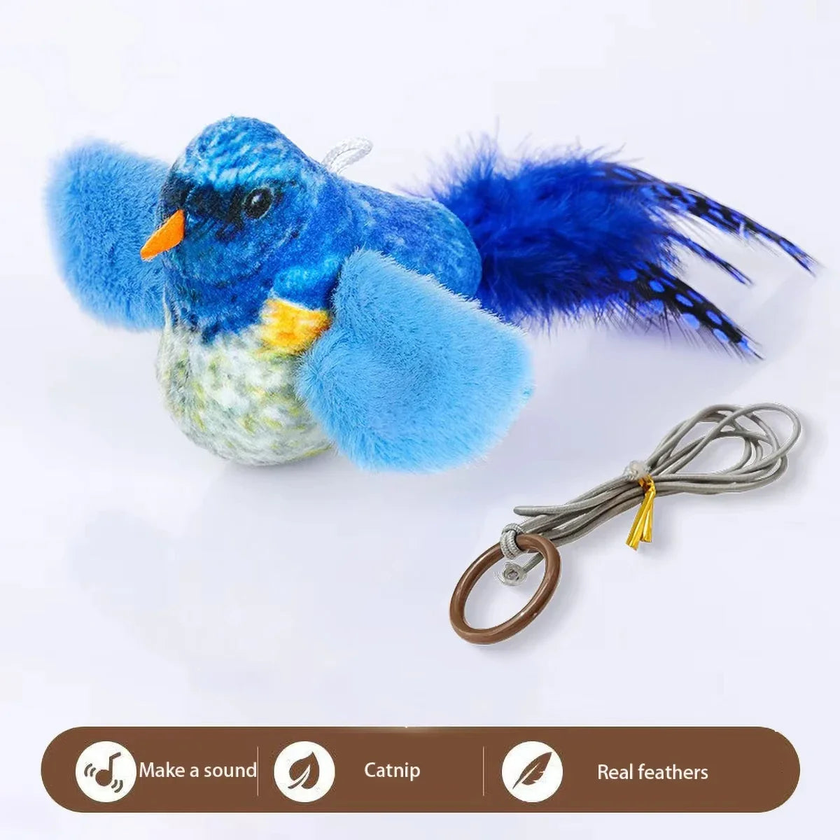 Interactive Cat Toy with Intelligent Sound Sensing Realistic Bird Calls and Built-in Catnip for Enhanced Playtime for Cats Toy