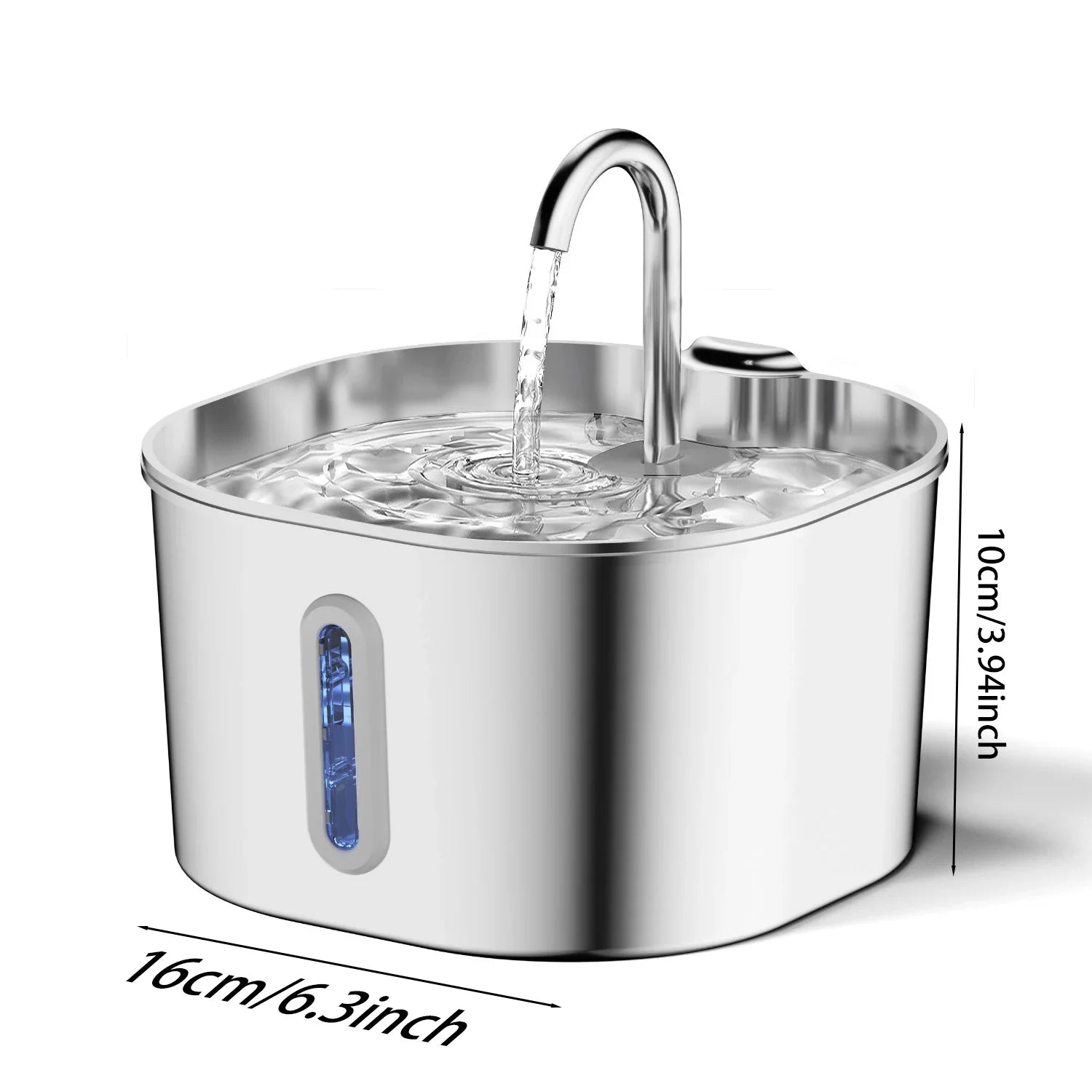ZYFeeder Stainless Steel Cat Water Fountain, 2.2L