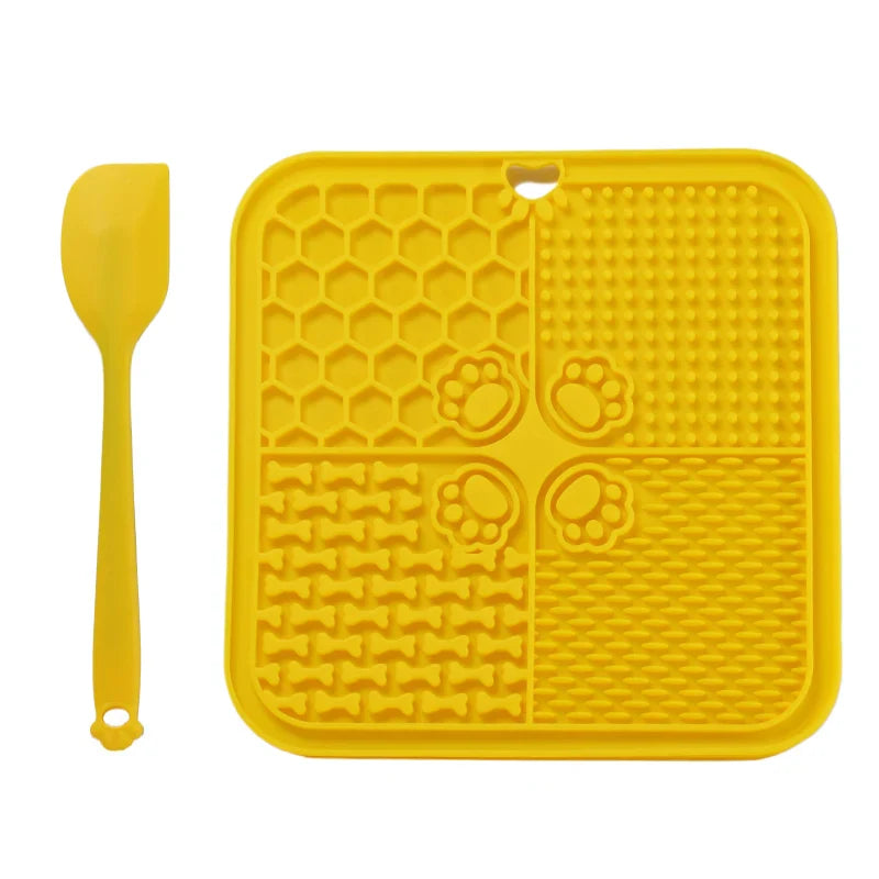 11 Colors Pet Slow Feeding Mat With Spatula Silicone Suction Cup Dog Cat Licking Mat Increase Eating Fun Slow Feeding