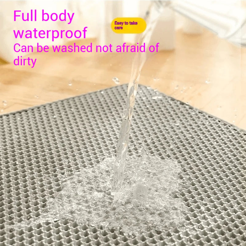 Cat Litter Mat Anti-carry-out Filter Anti-splash Dirty Basin Pet Double-layer Anti-urine Toilet Mat Easy To Clean and Non-slip