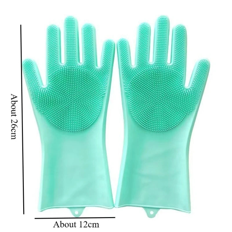 Silicone Pet Grooming and Bathing Gloves, 2-Pack