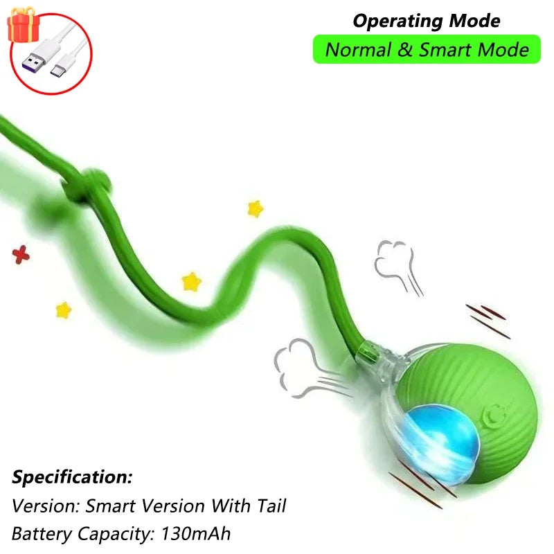 Rechargeable Smart Rolling Ball Cat Toy with Tail - view 15