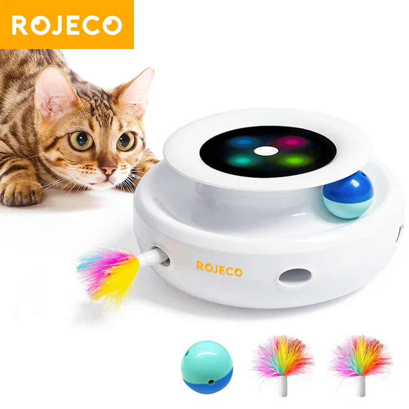ROJECO 2-in-1 Automatic Feather Ball Cat Toy - view 7