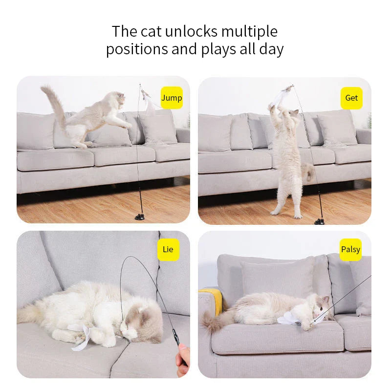 Hands-Free Suction Cup Bird Feather Cat Wand Toy - view 5