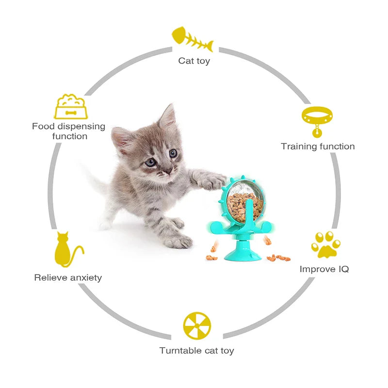 Rotating Treat Wheel Slow Feeder Toy for Cats and Small Dogs - view 4