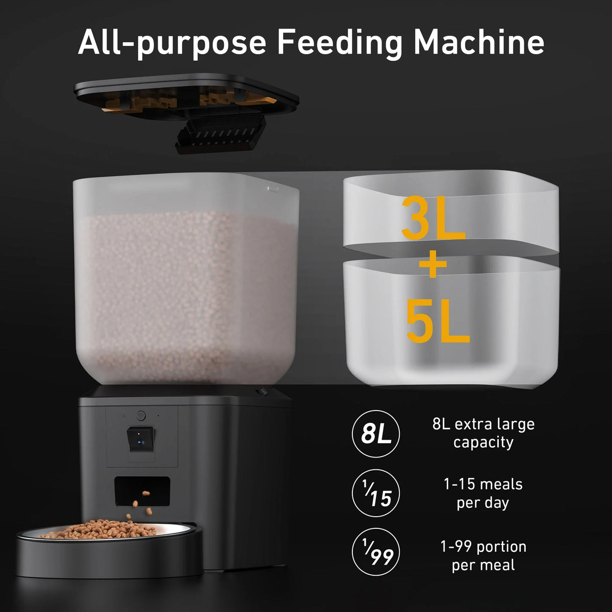 8L Automatic Cat Feeder with 1080p Camera and Wi-Fi - view 2