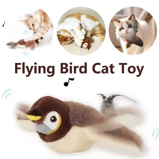 2 Styles Interactive Cat Toy Flapping Bird With Catnip Rechargeable Bird Cat Toys Touch Activated Fluffy Plush Toys For Cats