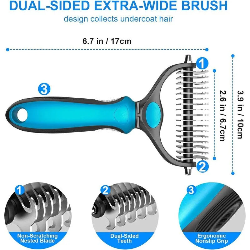 2-in-1 Stainless Steel Deshedding Brush