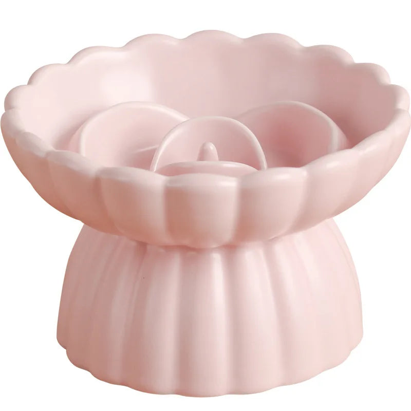 Elevated Ceramic Slow-Feed Cat Bowl