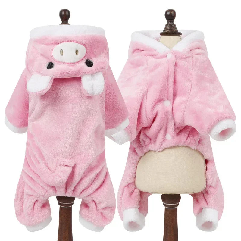 Cartoon Animal Winter Pajama Costume for Small Dogs and Cats - view 10