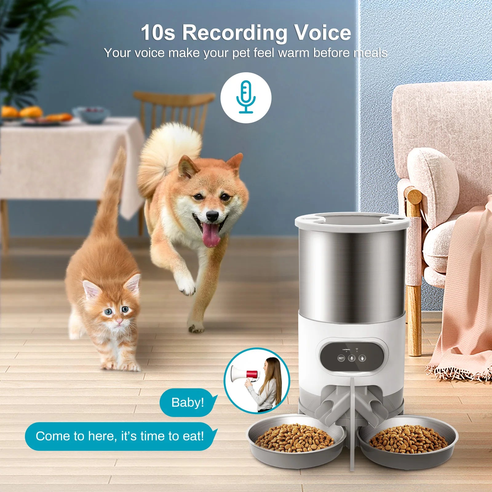 Tuya Smart App-Controlled Pet Feeder