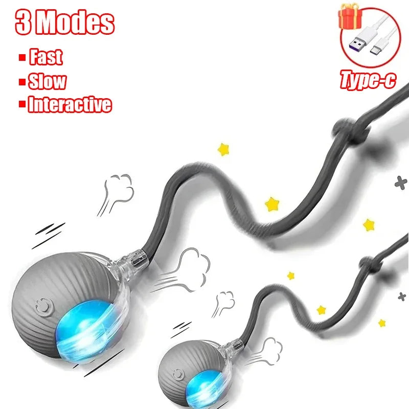 Automatic Rolling Ball Cat Toy with Tail, 1-3 Pack - view 14