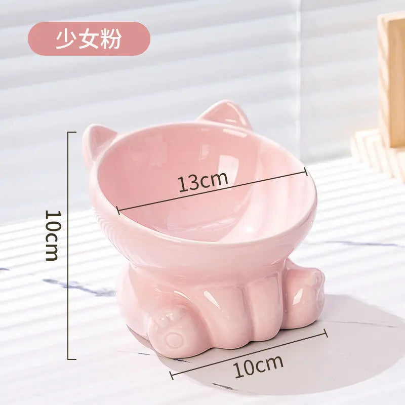 Tilted Ceramic Raised Bowl for Cats and Dogs - view 9