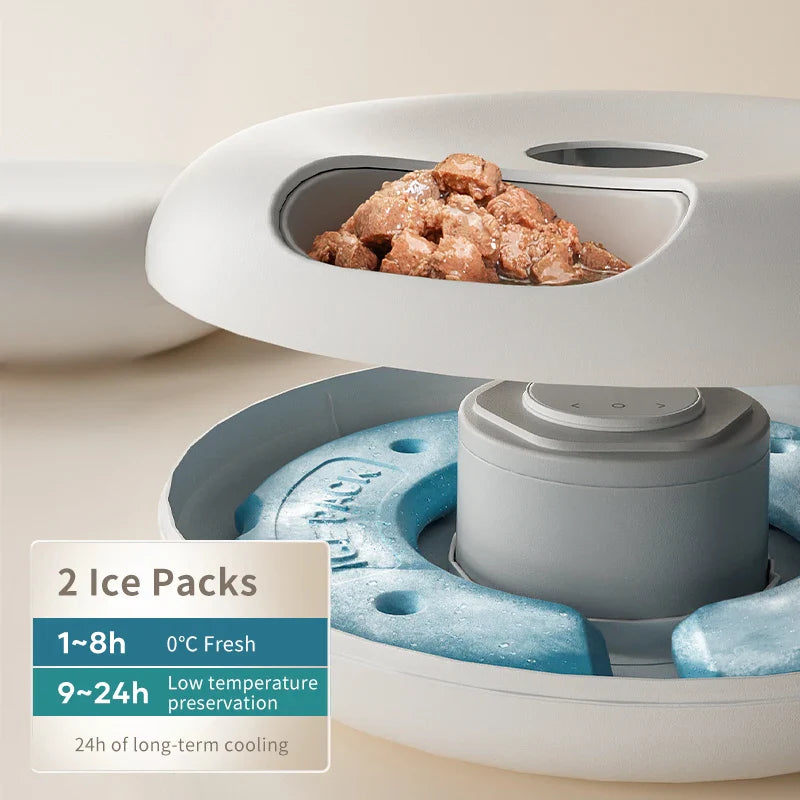 ROJECO 6-Meal Automatic Cat Feeder for Wet and Dry Food - view 3